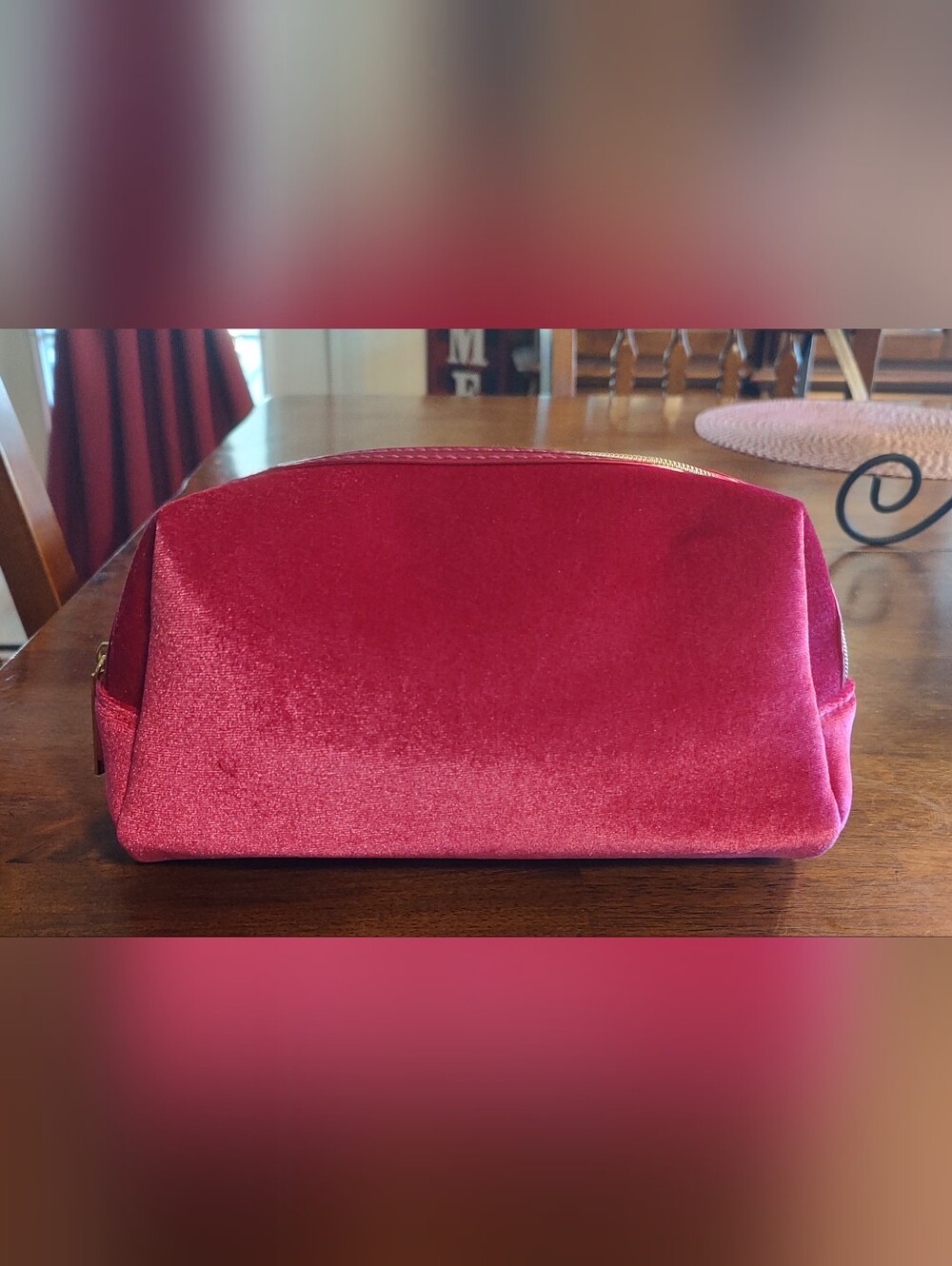 Lancome Velvet Cosmetic Pouch - Deep Fuscia